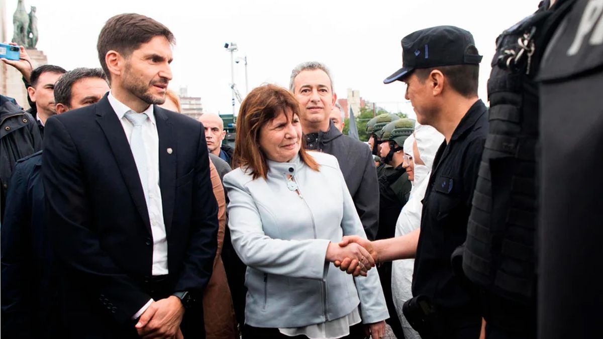 El gobernador de Santa Fe y la ministra de Seguridad Patricia Bullrich.