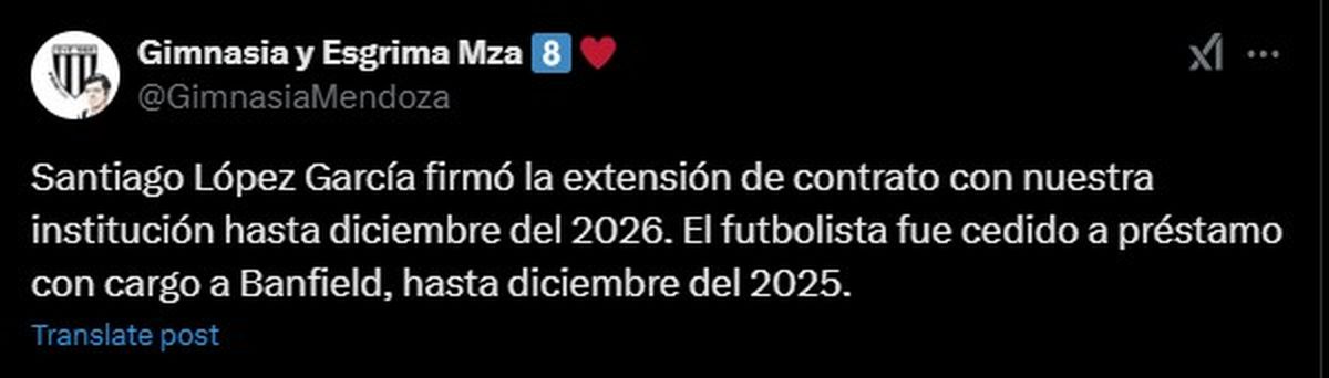 El anuncio de Gimnasia y Esgrima sobre la extensión del vínculo con Gimnasia y Esgrima. El anuncio de Gimnasia y Esgrima sobre la extensión del vínculo con Gimnasia y Esgrima.