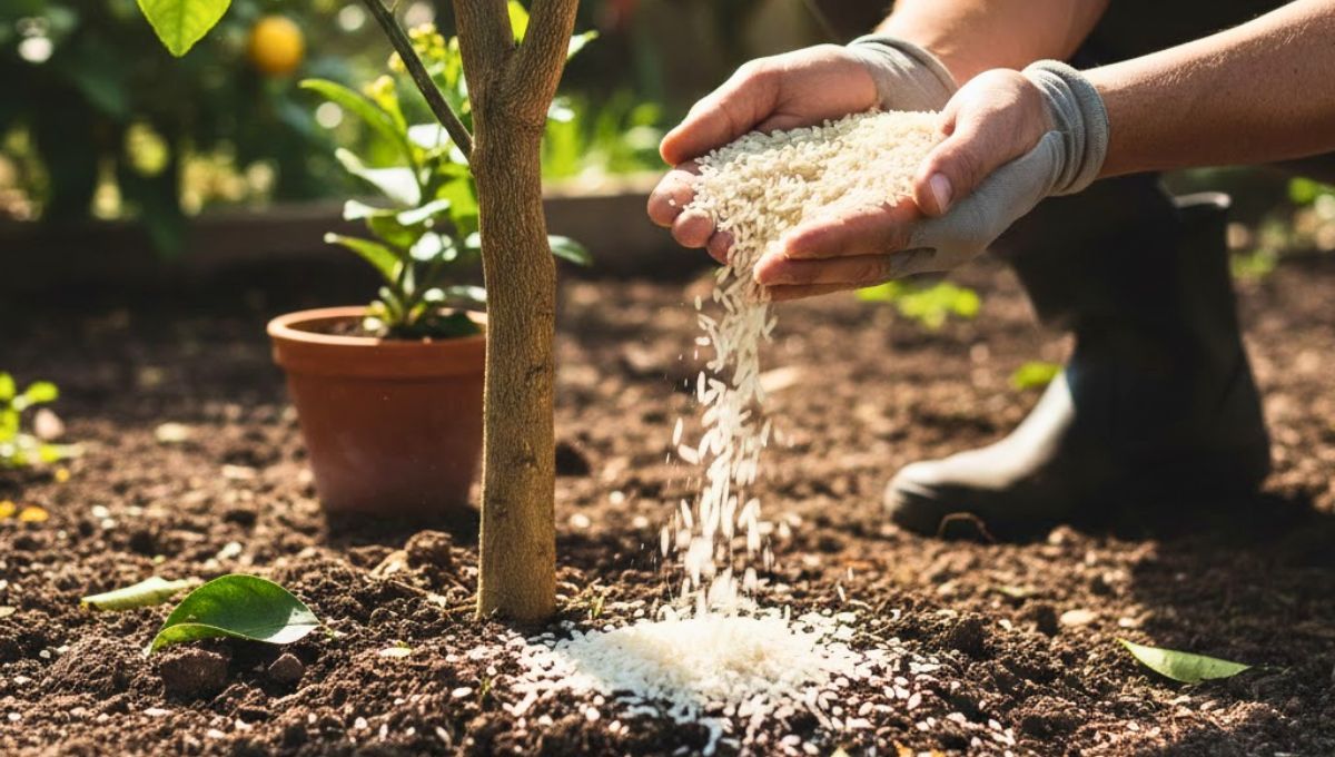 Colocar arroz crudo en la tierra del limonero: por qué recomiendan hacerlo y para qué sirve