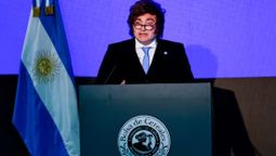 Javier Milei dio un discurso en la Bolsa de Cereales.