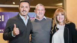 Julio Cobos junto a Luis Petri y a Patricia Giménez, los precandidatos por Cambia Mendoza que obtuvieron un gran apoyo en las PASO.&nbsp;