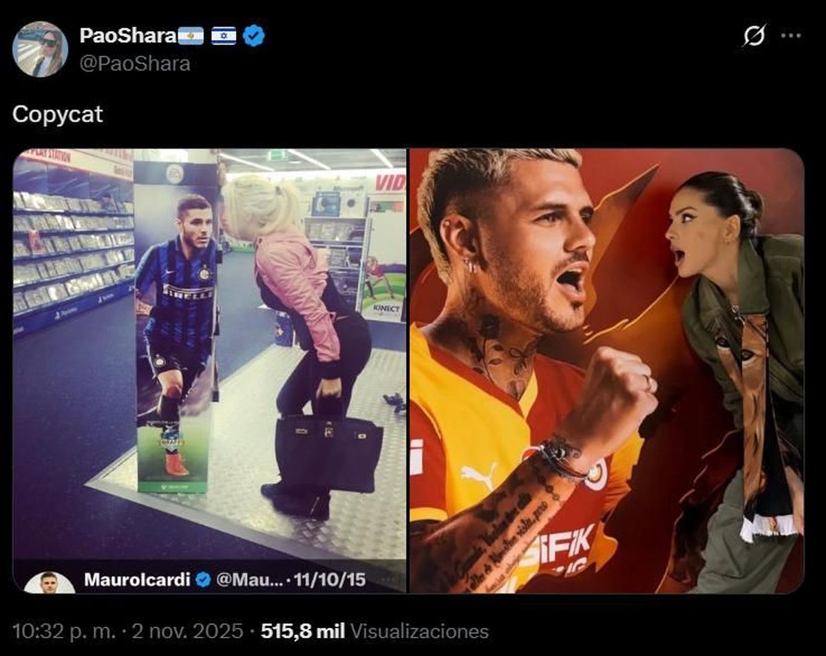 Aseguran que la China Suárez volvió a copiarle a Wanda Nara. Aseguran que la China Suárez volvió a copiarle a Wanda Nara.