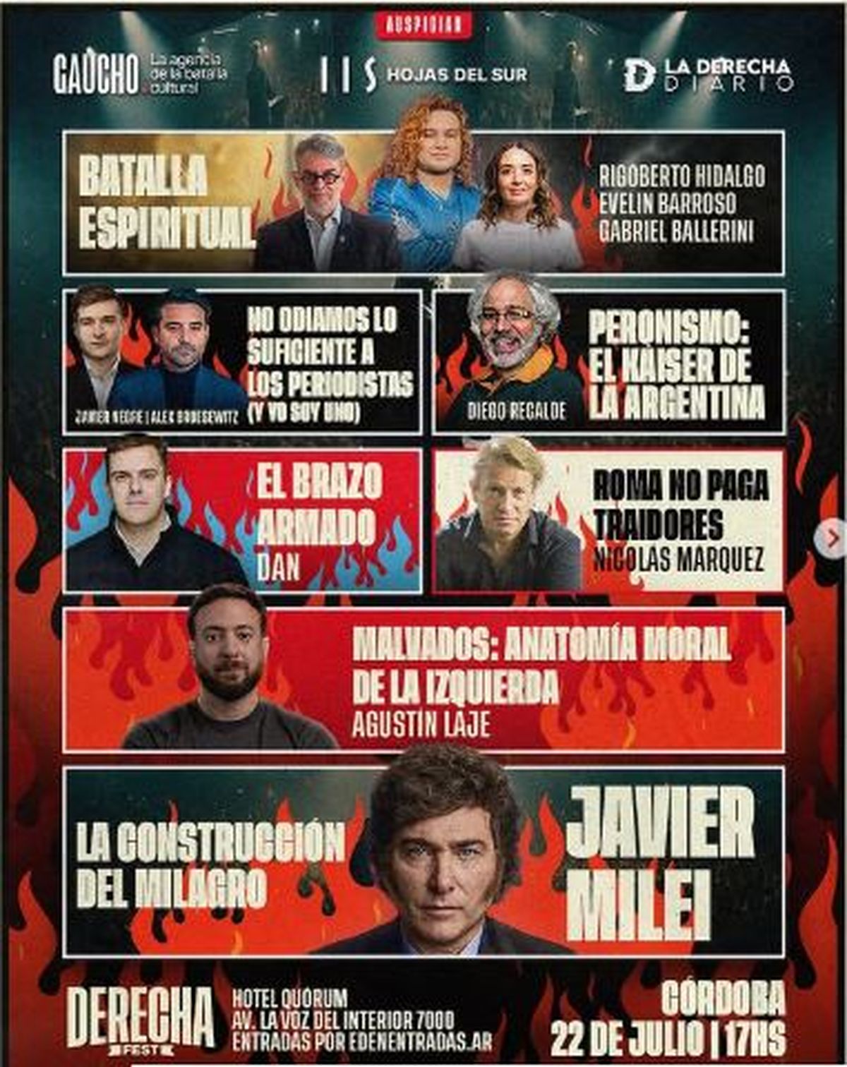 El flayer de la Derecha Fest que se promocionó por redes sociales. El flayer de la Derecha Fest que se promocionó por redes sociales.