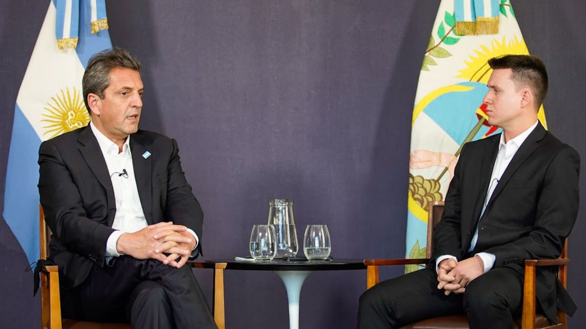 El candidato a presidente de Unión por la Patria, Sergio Massa en el Arena Maipú, donde se desarrolló la entrevista. exclusiva.