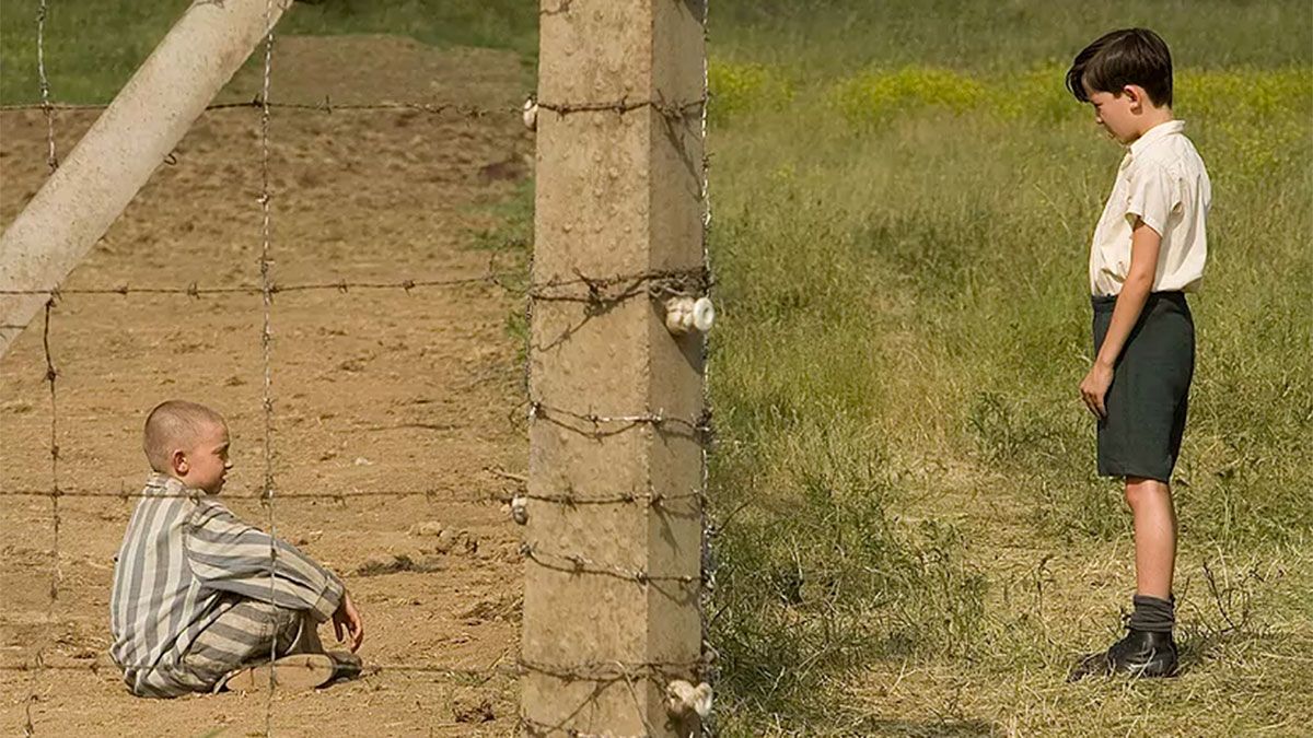 Jack Scalon y Asa Butterfield en la película "El niño con el pijama de rayas". Jack Scalon y Asa Butterfield en la película "El niño con el pijama de rayas".
