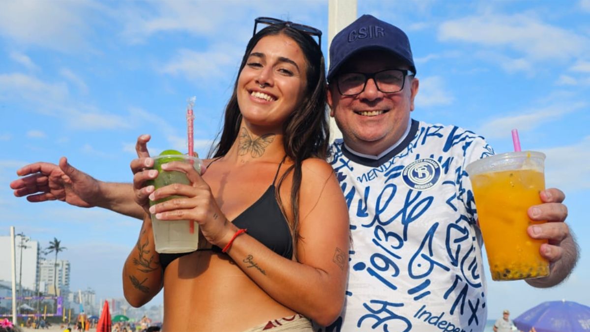 Daniel Domínguez, hincha de la Lepra, disfrutando en Río.