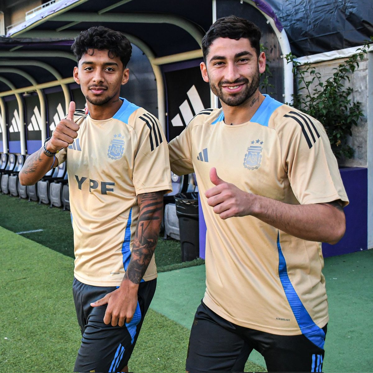 Medina y Varela en el entrenamiento de la Selección sub 23.