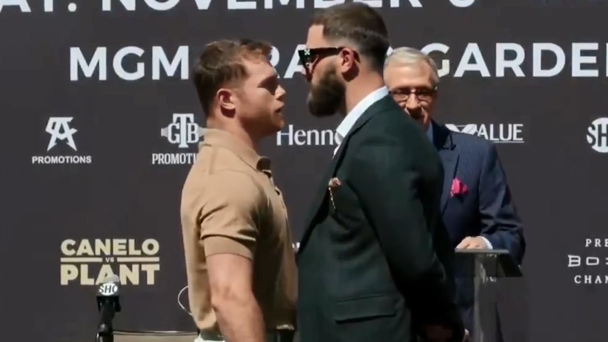 Canelo y Plant, a las piñas en la presentación