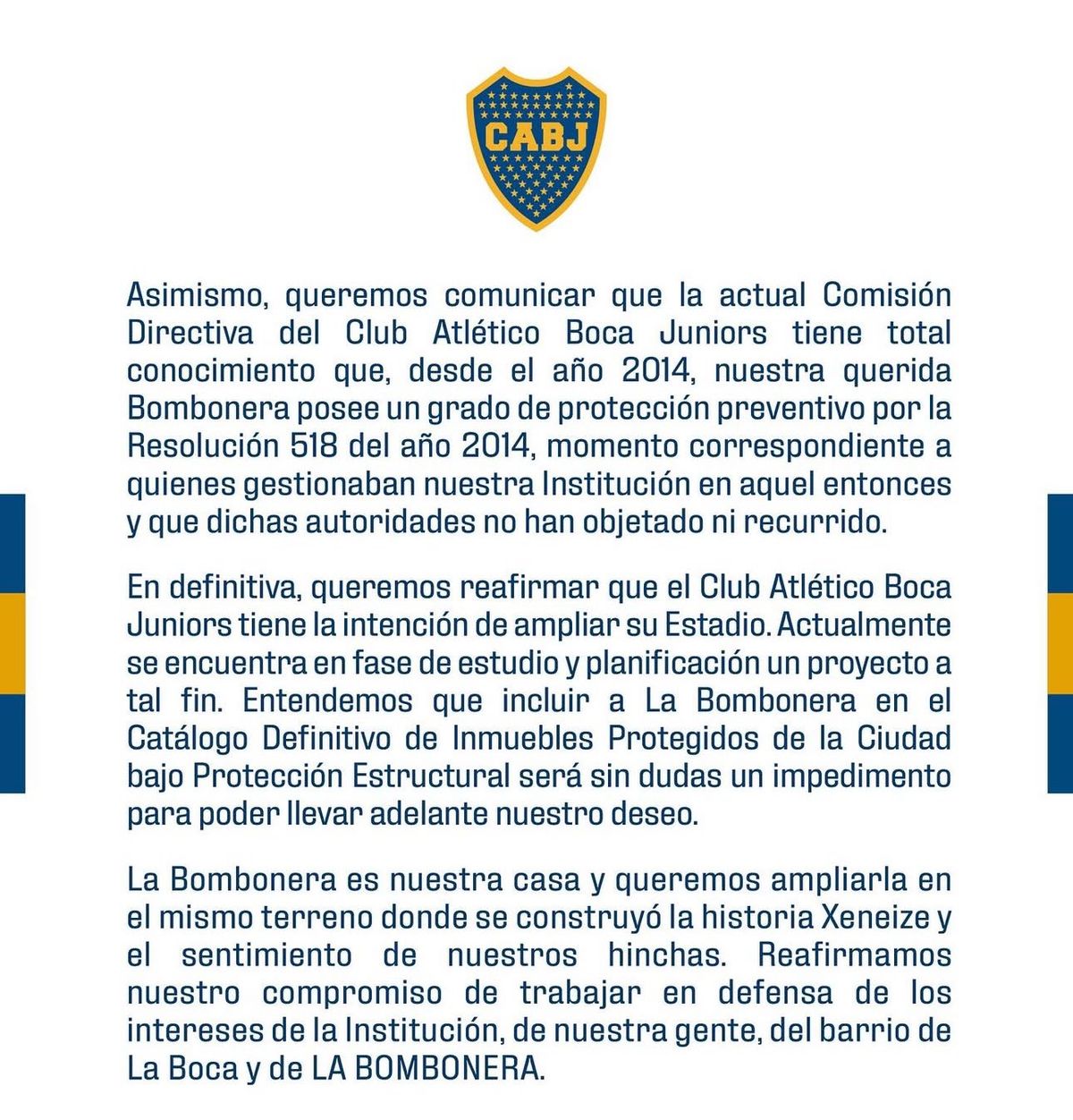 Parte del comunicado que emitieron desde Boca en las últimas horas. Parte del comunicado que emitieron desde Boca en las últimas horas. 