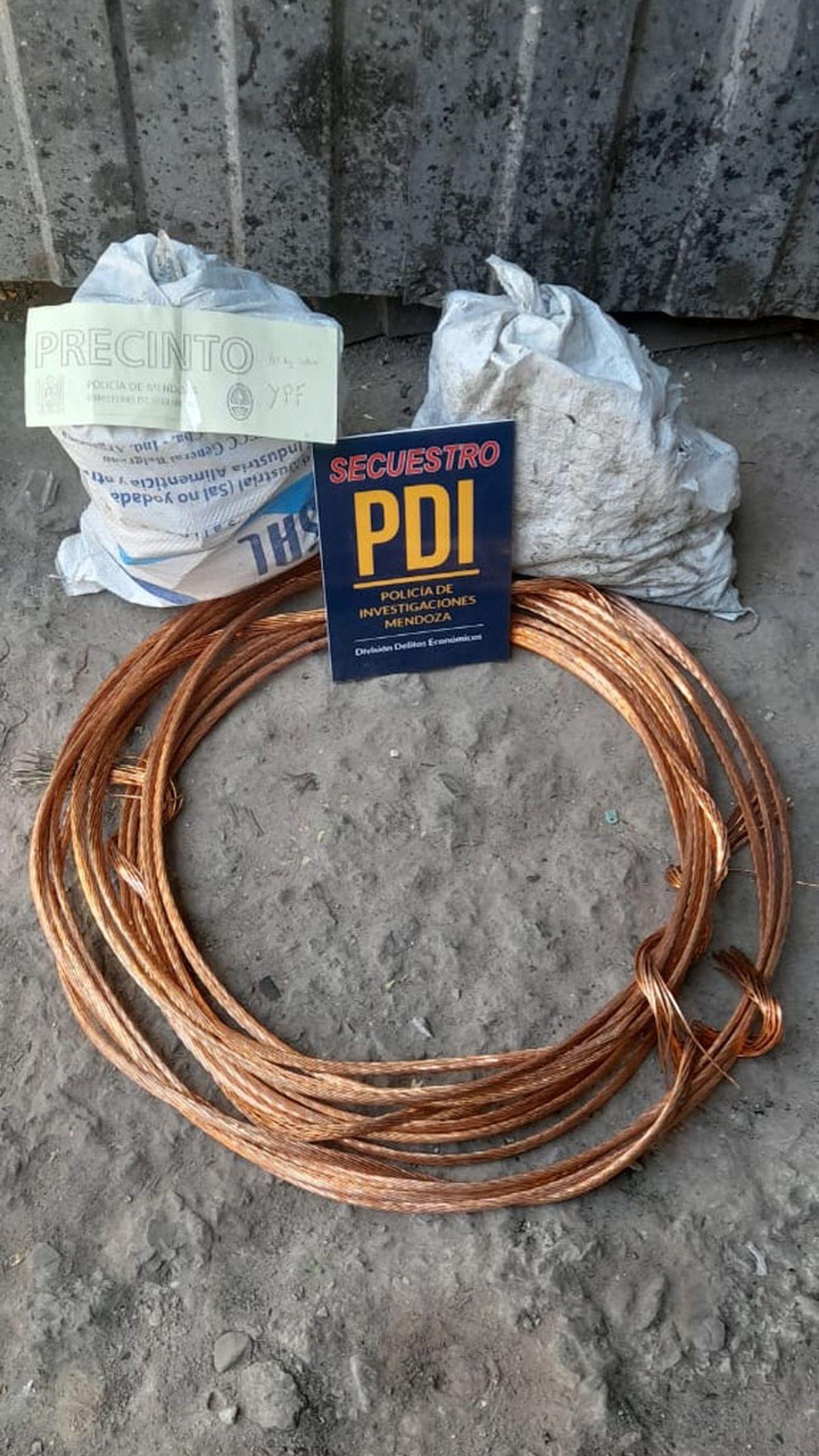 Las empreas Edemsa y Telefónica reconocieron como suyos los cables y el cobre encontrado en Las Heras.