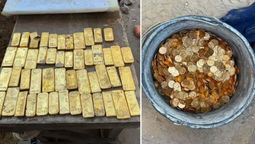 El oro encontrado por los obreros. Una fortuna. Foto: BBC&nbsp;