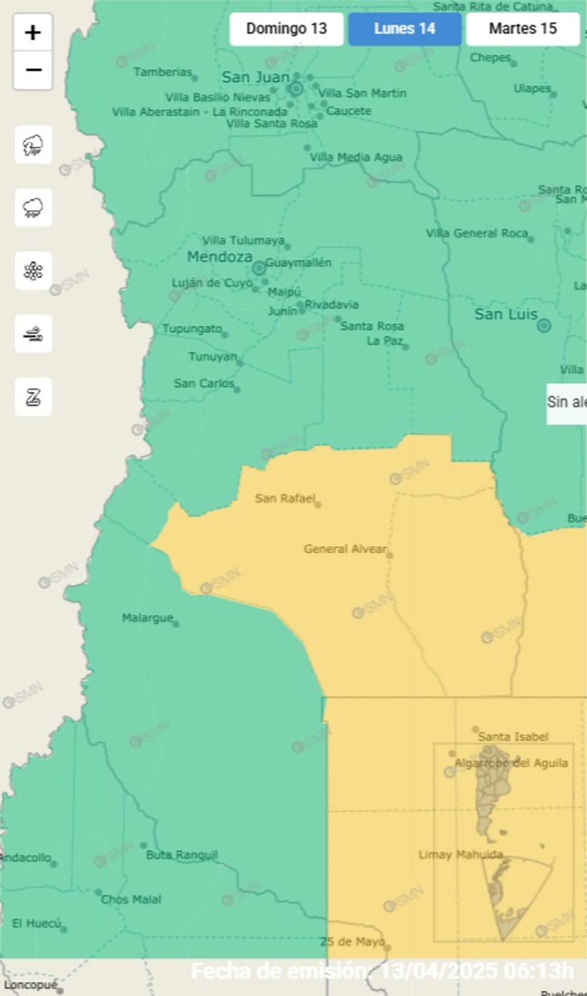 Estos departamentos se encuentran en alerta Estos departamentos se encuentran en alerta