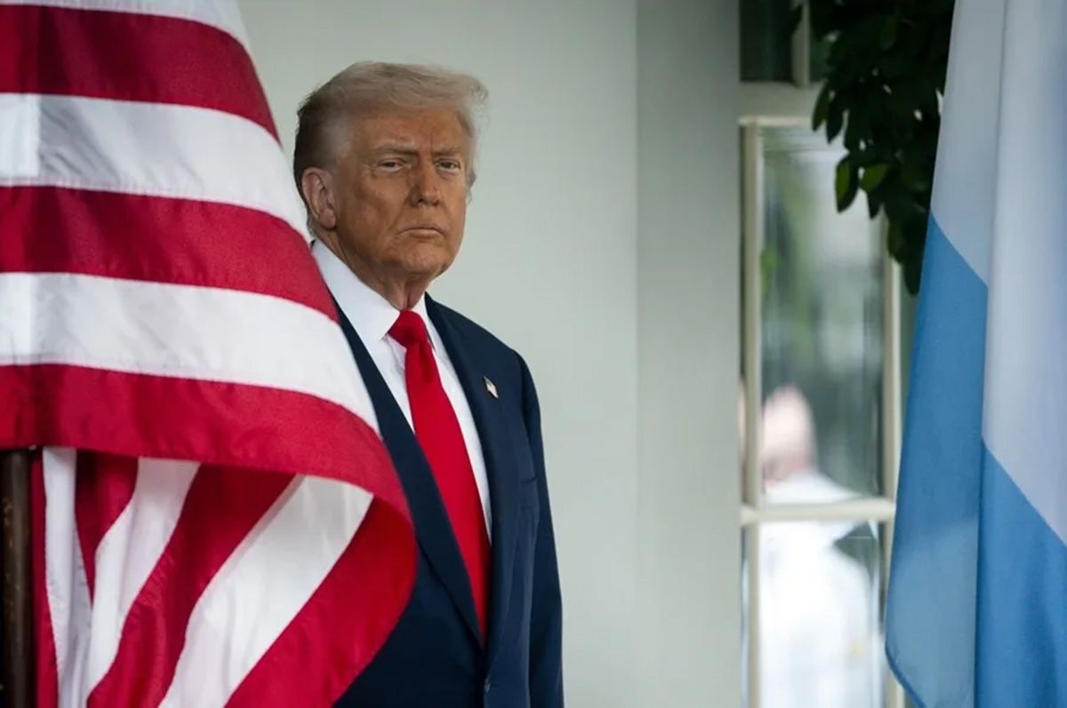 El presidente de Estados Unidos, Donald Trump, en la Casa Blanca, este 14 de octubre de 2025, en Washington. Crédito: EFE/Will Oliver.