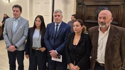 Mauricio Sat, Mercedes Derrache, Germán Gómez, Adriana Cano y Pedro Serra presentaron el proyecto para rescatar el Fondo para la Transformación y el Crecimiento.
