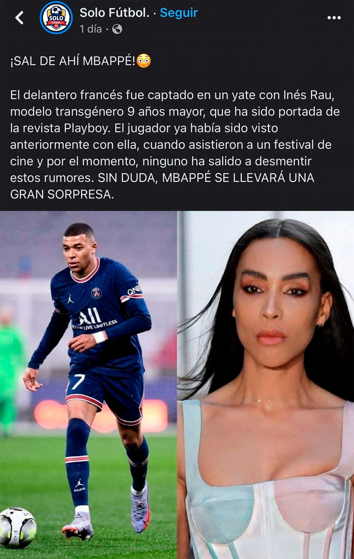 La publicación que generó el repudio de Flor de la V.