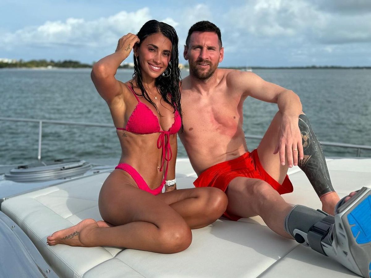 Antonela y Leo disfrutando el verano en Miami.
