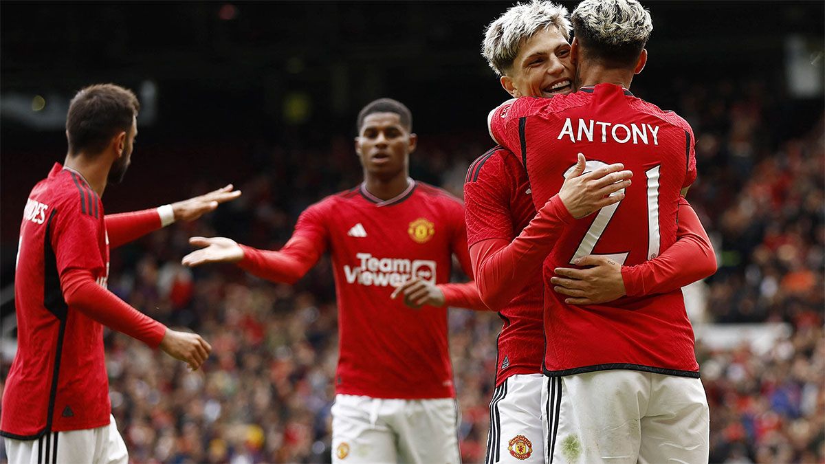 Alejandro Garnacho tuvo una buena actuación en el triunfo de Manchester United sobre Lens.