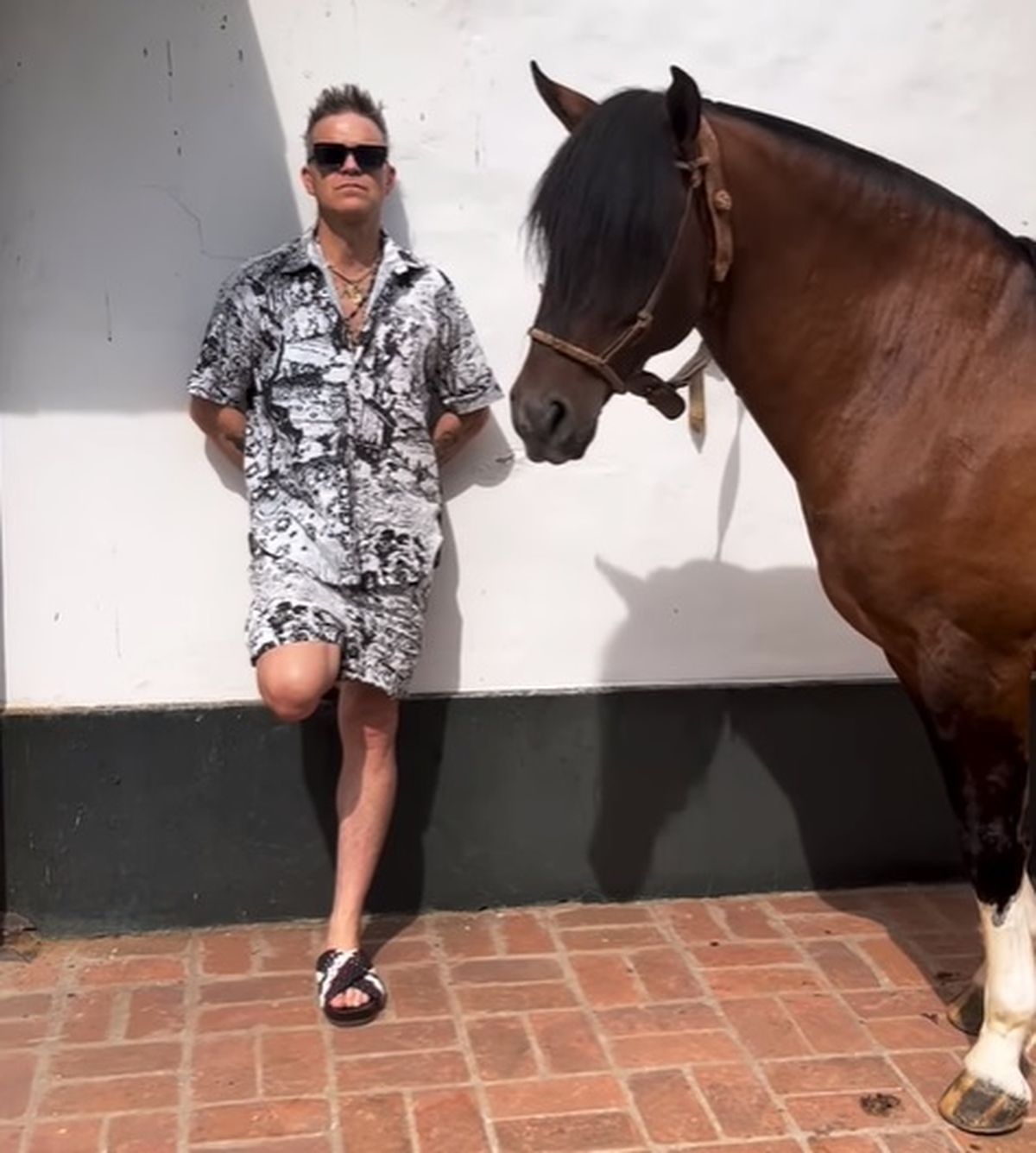 El cantante británico Robbie Williams se encuentra de vacaciones en la Argentina y junto a su familia se instaló en un lujoso club de polo de General Rodríguez