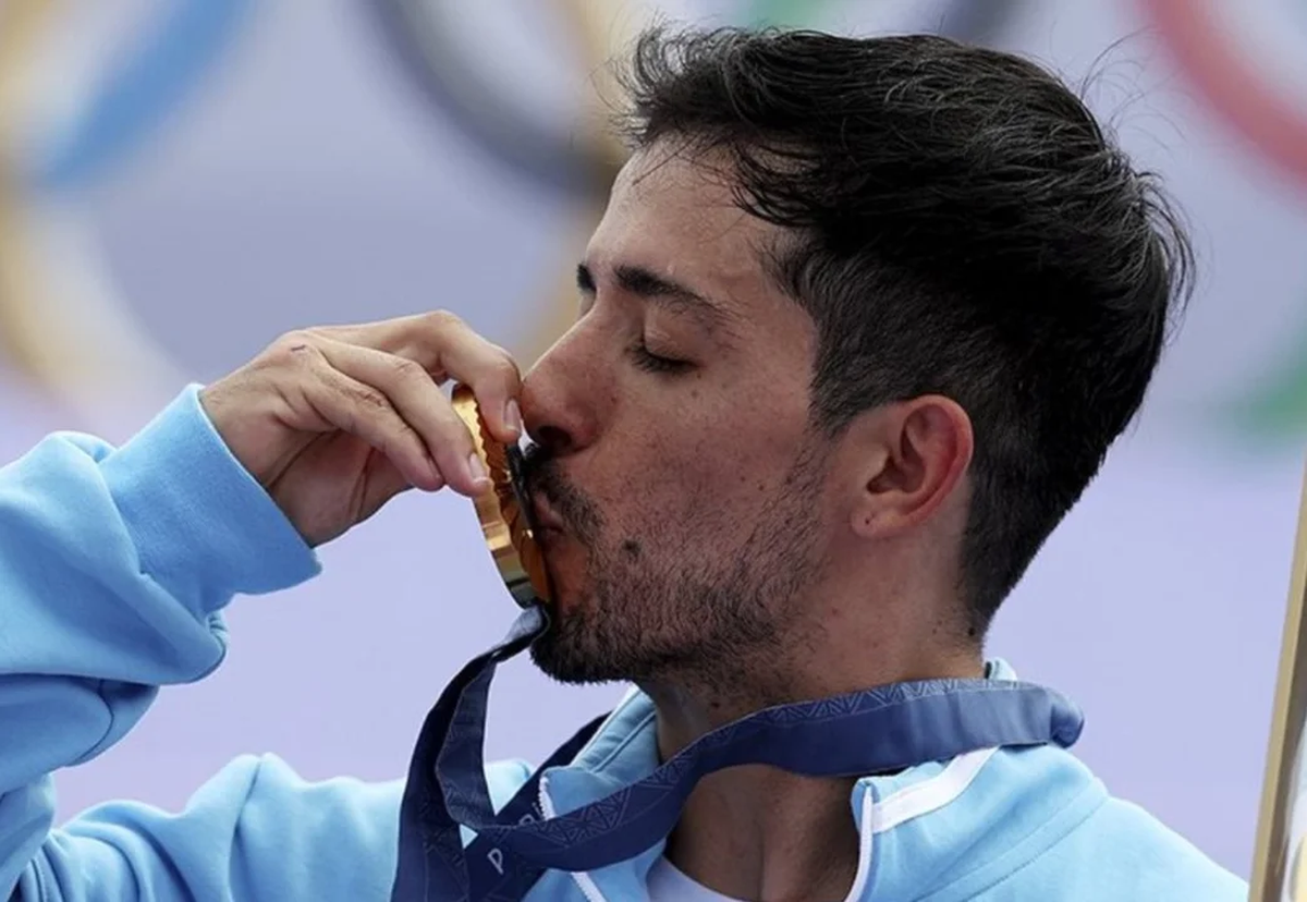 José Maligno Torres Gil, el ganador de la medella de oro para Argentina en el BMX Freestyle en los Juegos Olímpicos 2024.