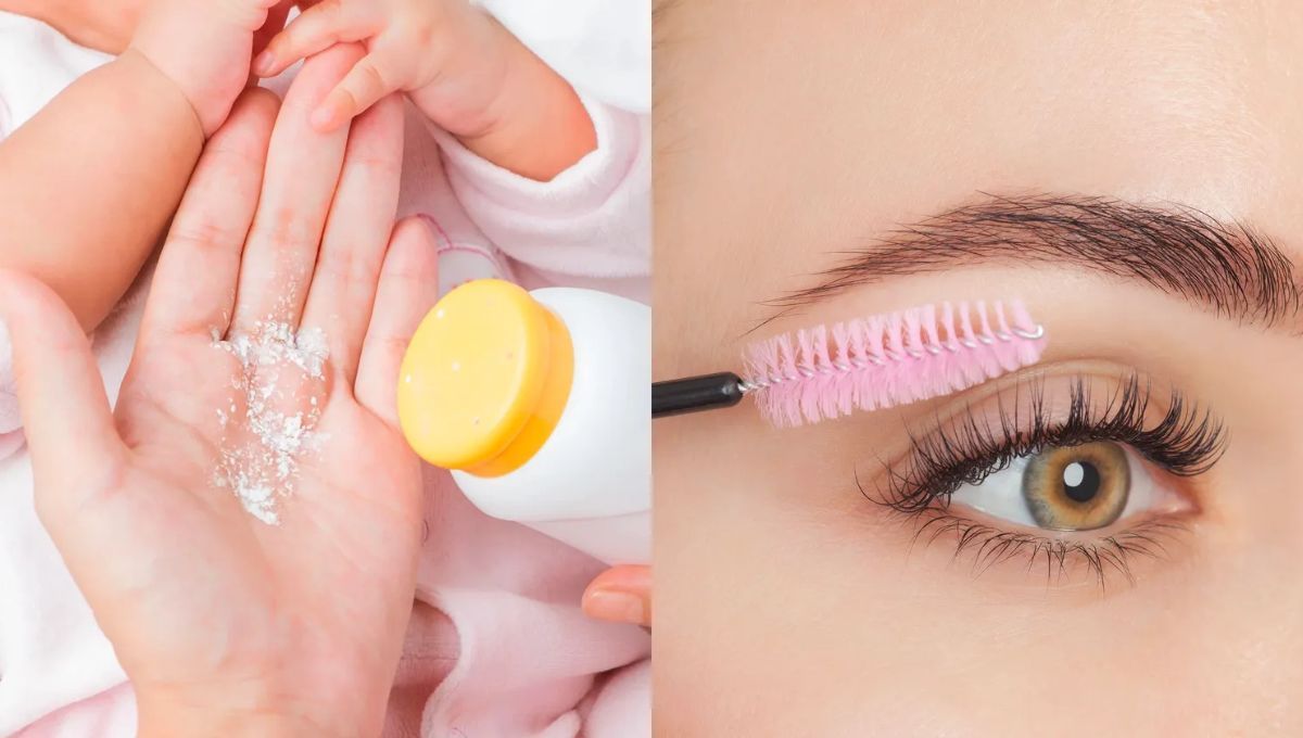 Talco en pestañas. Talco en pestañas.