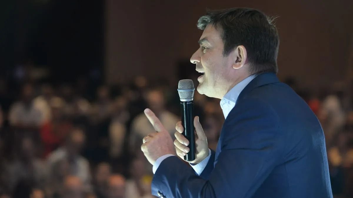 Omar de Marchi cuando se lanzó como precandidato, en diciembre de 2022.