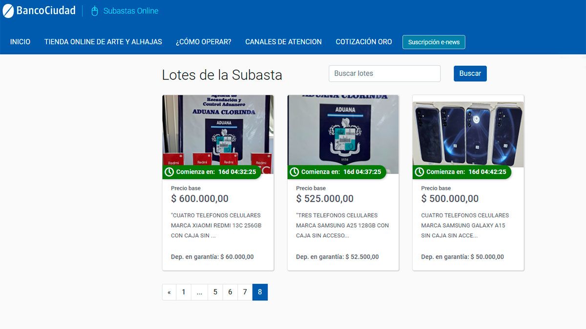 El Banco Ciudad llevará a cabo en noviembre una nueva subasta en la que se destaca el remate varios celulares de las marcas Motorola y Samsung. El Banco Ciudad llevará a cabo en noviembre una nueva subasta en la que se destaca el remate varios celulares de las marcas Motorola y Samsung.
