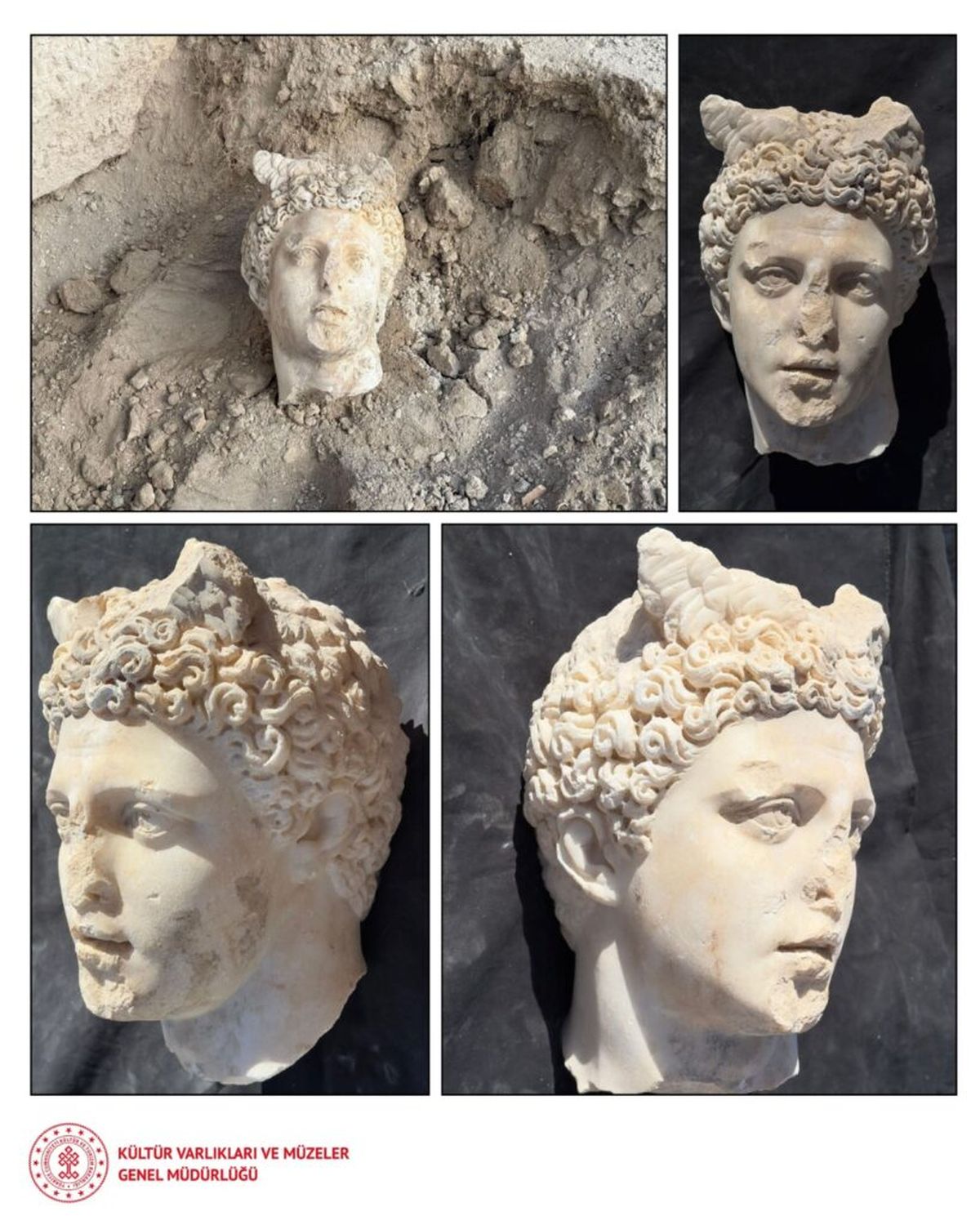 La estatua de la cabeza de Hermes hallada en Turqu&iacute;a.