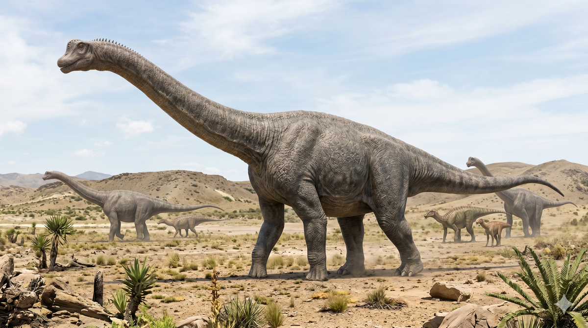 Así se vería el Mendozasaurus. Fuente: Gemini Así se vería el Mendozasaurus. Fuente: Gemini