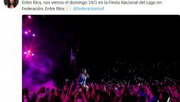 Lali le mandó un mensaje a los entrerrianos