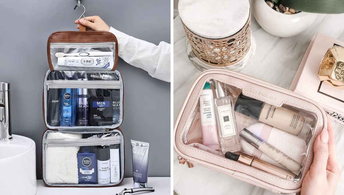 Un neceser transparente es la mejor opci&oacute;n para llevar tus cosm&eacute;ticos en un viaje.&nbsp;