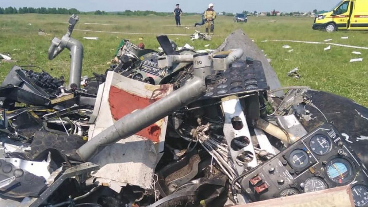 Una imagen del accidente de avión publicada por el Comité de Investigación.