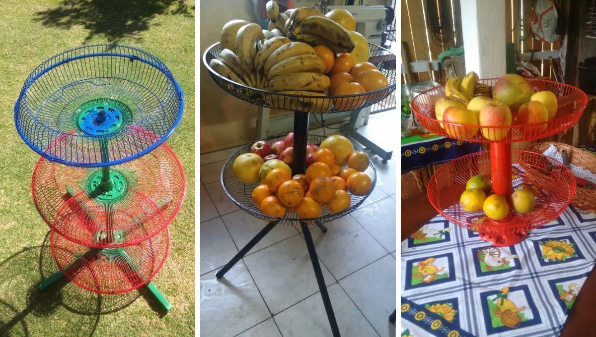 Con los cabezales de un ventilador podrás crear un hermoso organizador de frutas y verduras. Con los cabezales de un ventilador podrás crear un hermoso organizador de frutas y verduras.