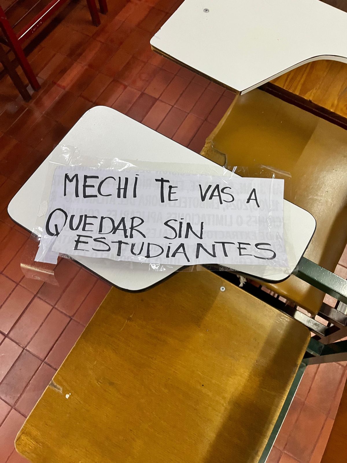 Hubo muchos carteles pidiendo la renuncia de la profesora y diputada libertaria. Hubo muchos carteles pidiendo la renuncia de la profesora y diputada libertaria.