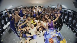 Boca festejó en Brasil el pase a la final de la Copa Sudamericana.