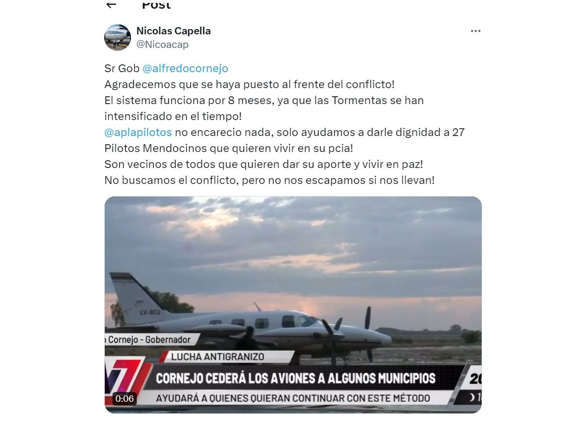 Capella le apuntó al gobernador Cornejo. Capella le apuntó al gobernador Cornejo.