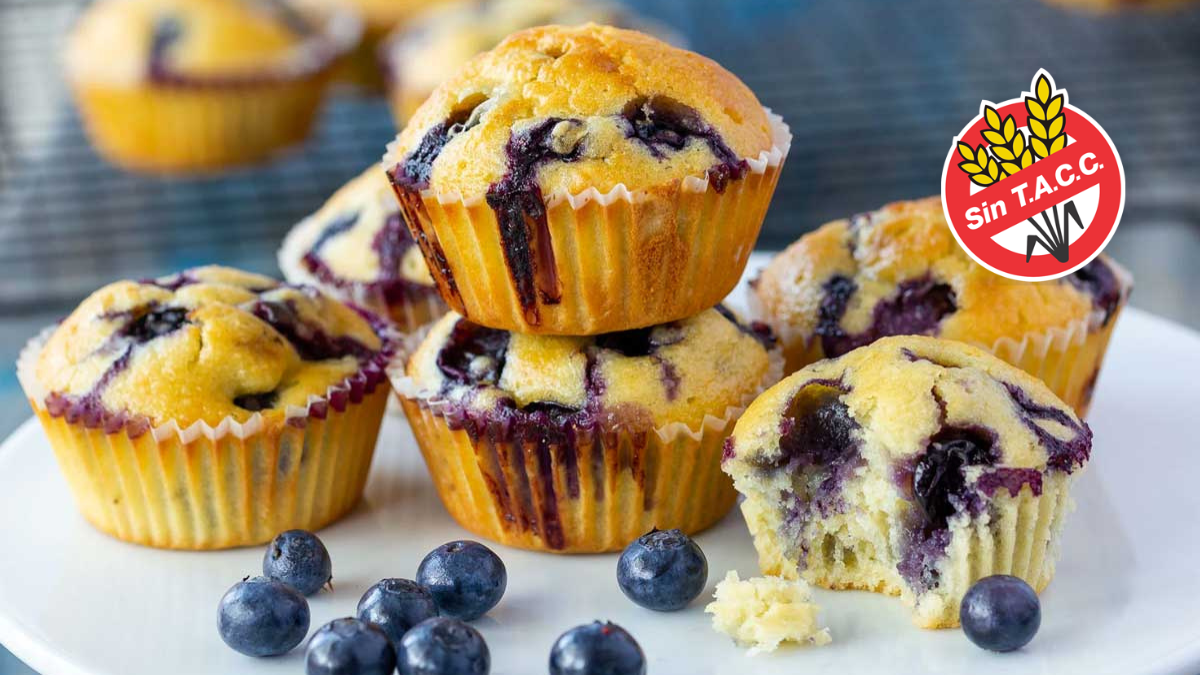 En lugar de arándanos puedes optar por la fruta que más te guste para tu receta sin TACC. En lugar de arándanos puedes optar por la fruta que más te guste para tu receta sin TACC.