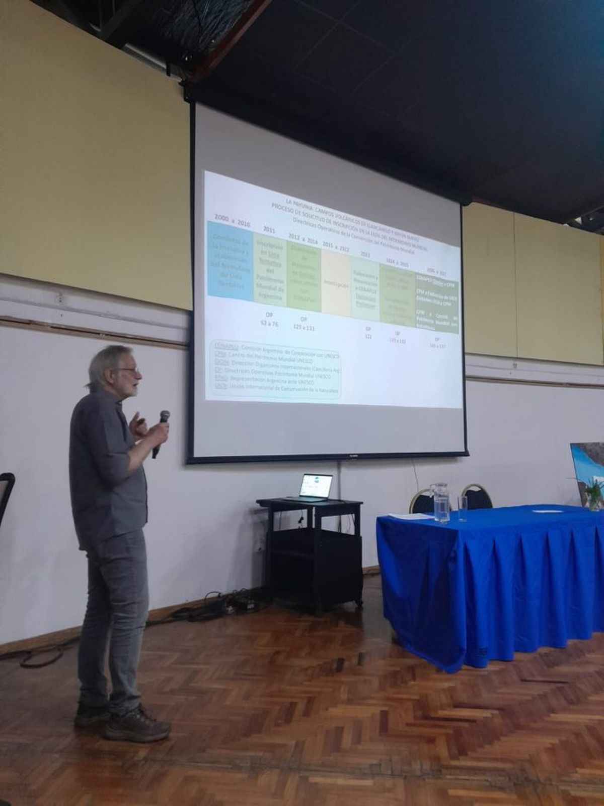 Uno de los expositores en Malargüe explicó las características de La Payunia. Uno de los expositores en Malargüe explicó las características de La Payunia.