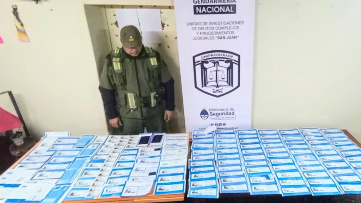 Los falsos DNI que entregaba la funcionaria sanjuanina.