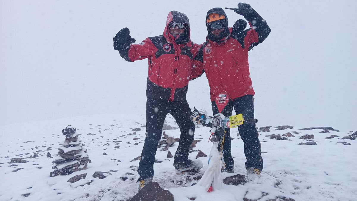 Una de las cumbres del Aconcagua que hizo Tato Mayorga junto con su compañero Beto Pereyra. Una de las cumbres del Aconcagua que hizo Tato Mayorga junto con su compañero Beto Pereyra.