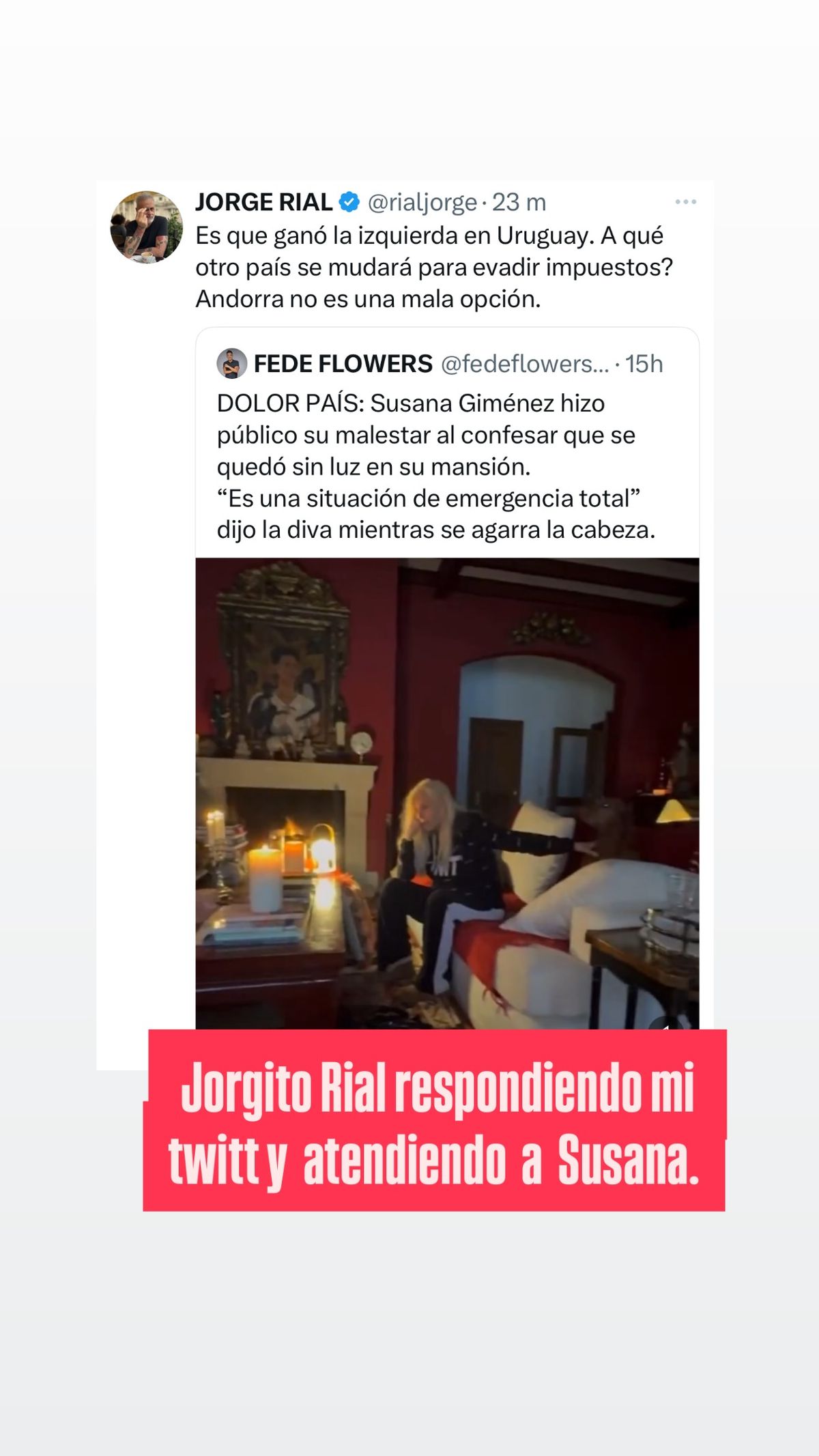 Escandaloso tuit de Jorge Rial contra Susana Giménez. Escandaloso tuit de Jorge Rial contra Susana Giménez.