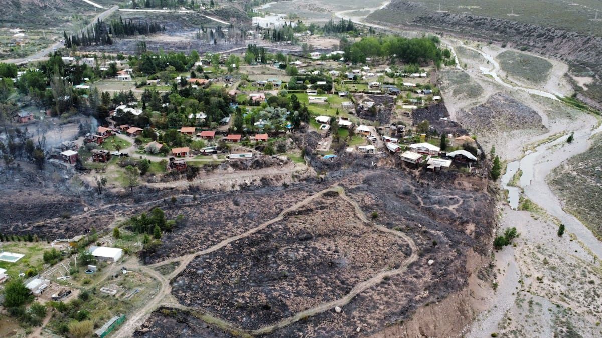 La zona de Luján que fue más afectada por el Zonda y los incendios.