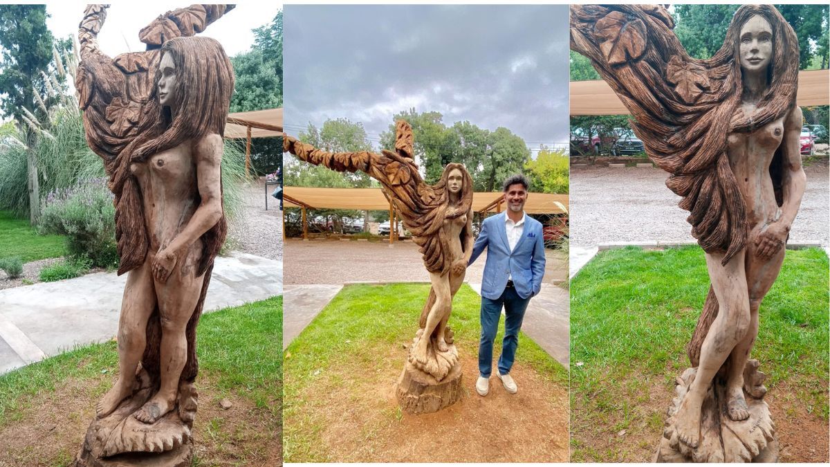 Distintos ángulos de la Venus del Vino, una de las esculturas de figura humana del escultor