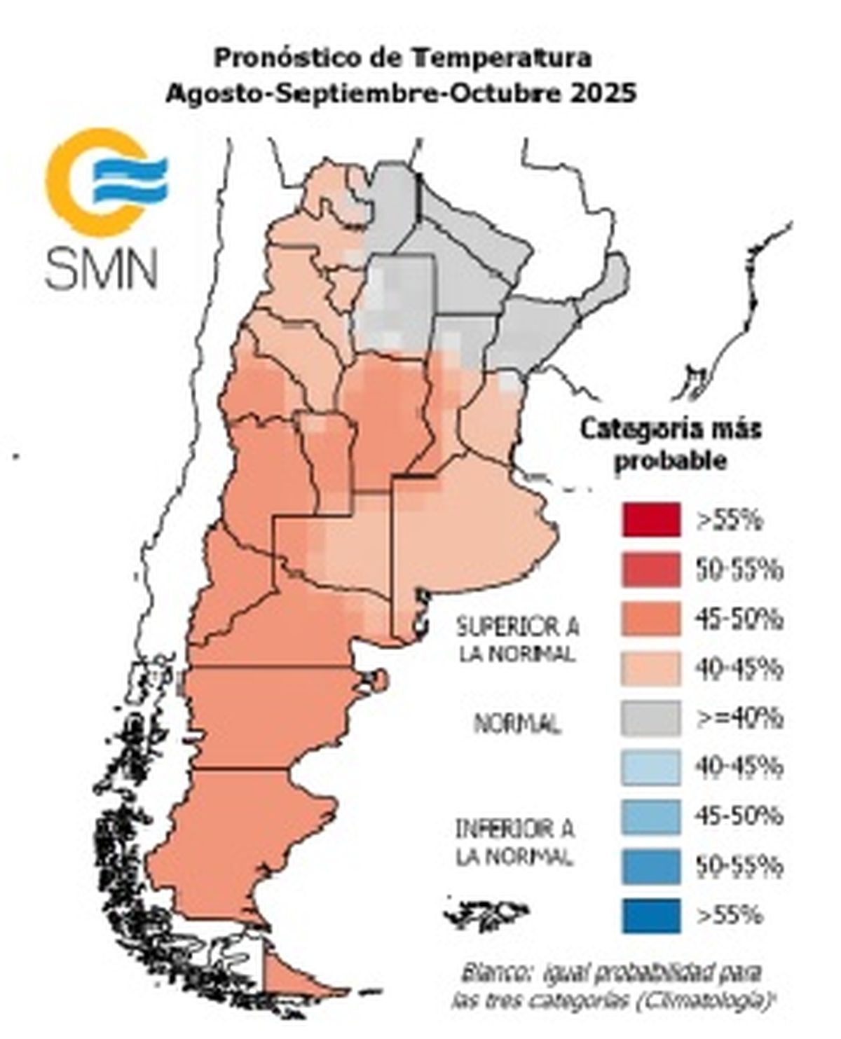 Así serán las temperaturas a lo largo de la primavera según el SMN. Así serán las temperaturas a lo largo de la primavera según el SMN.