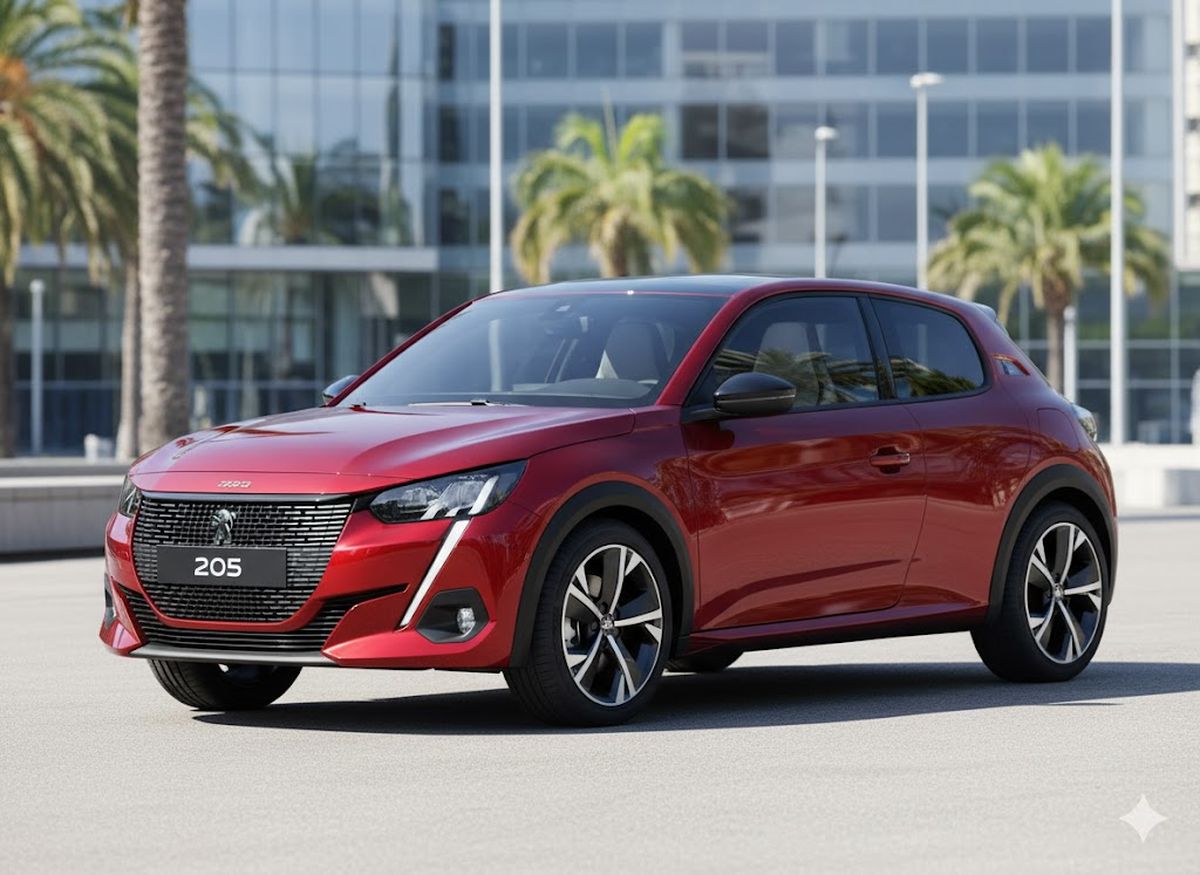 Así sería la nueva versión del 205, según la inteligencia artificial. Así sería la nueva versión del 205, según la inteligencia artificial. 