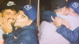 La imagen del reencuentro de Diego Maradona y Diego Jr.