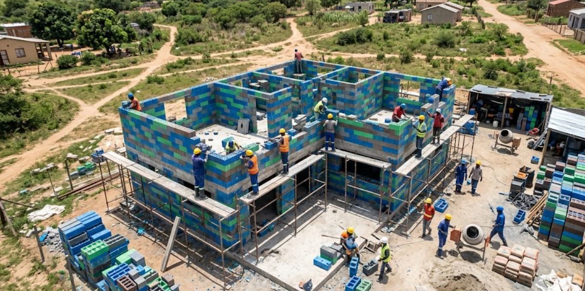 Las casas hechas con bloques de plástico reciclado, una tendencia que crece en el mundo. Imagen ilustrativa IA.&nbsp;
