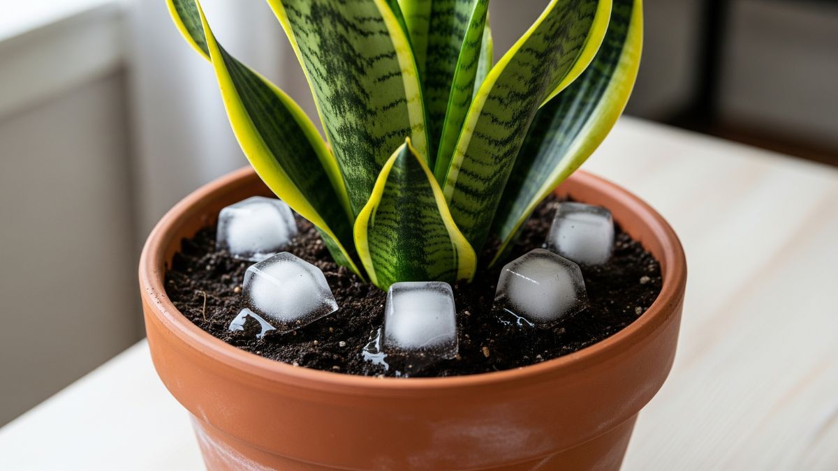 Por este motivo debes colocar cubos de hielo en tu sansevieria.