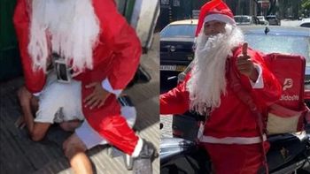 Video: Papá Noel atrapó a un ladrón que robó una cartera