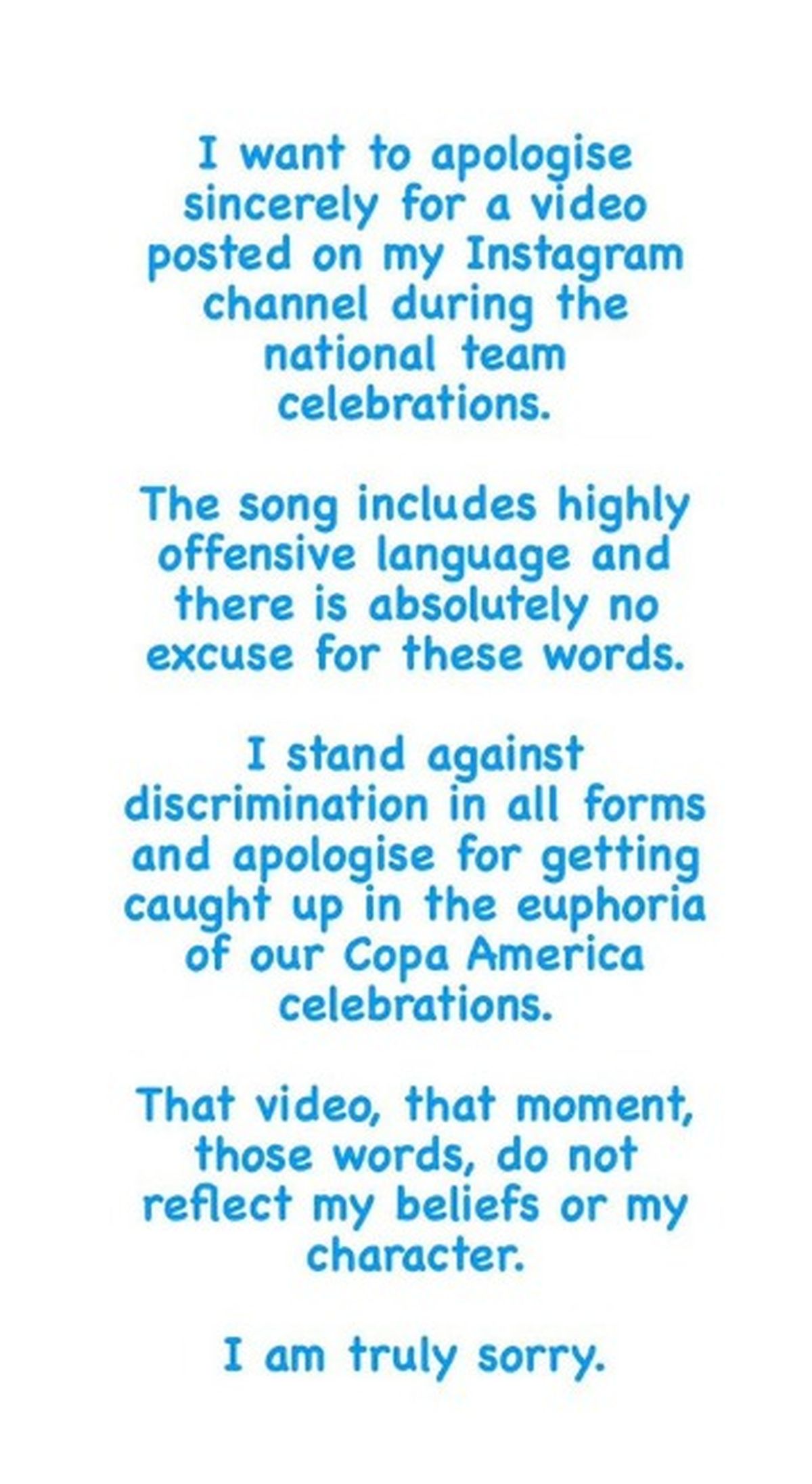 Las disculpas públicas de Enzo Fernández. El mensaje está fijado en su perfil de X. Las disculpas públicas de Enzo Fernández. El mensaje está fijado en su perfil de X. 