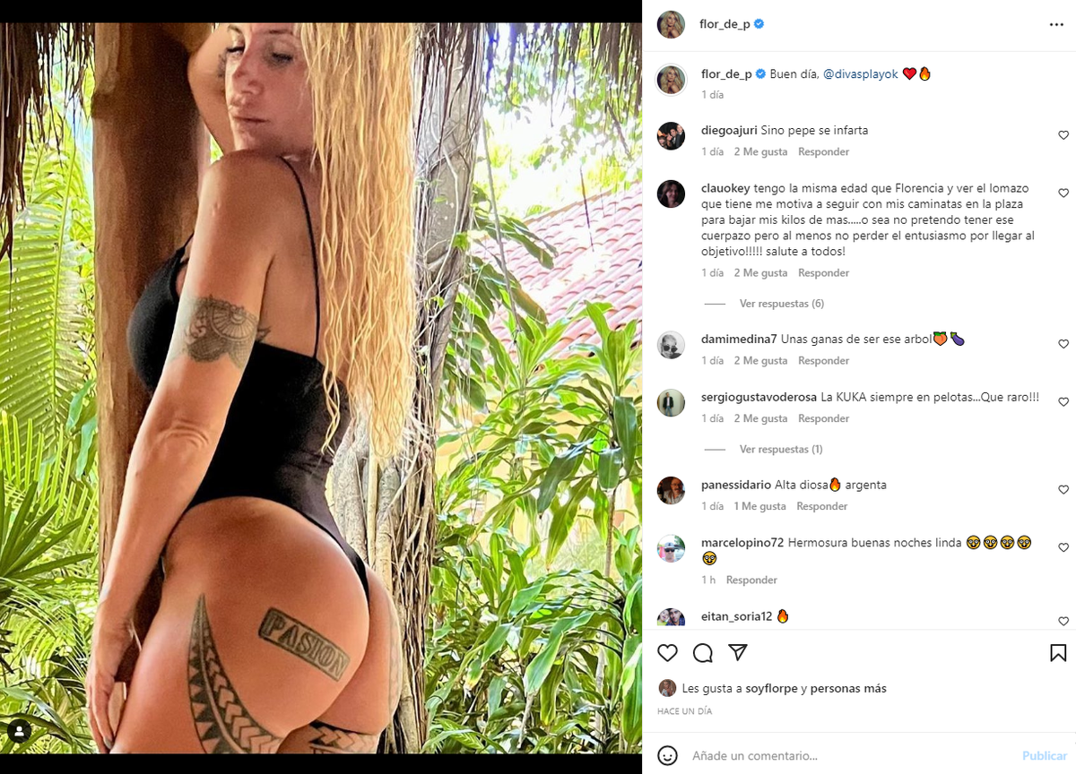 El posteo de Florencia Peña para Divas Play en su Instagram.